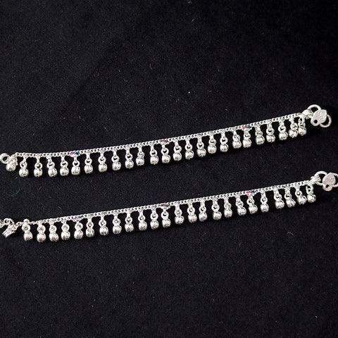 Silver Anklet 7.0 inches (Set of 2) - Design 188