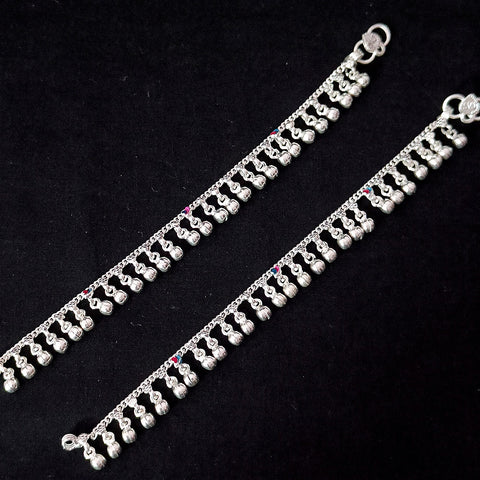 Silver Anklet 7.0 inches (Set of 2) - Design 192