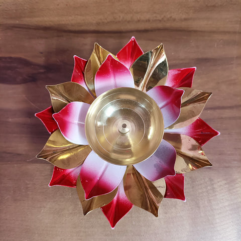 Designer Brass Diya/Lamp Lotus Shape (D54)