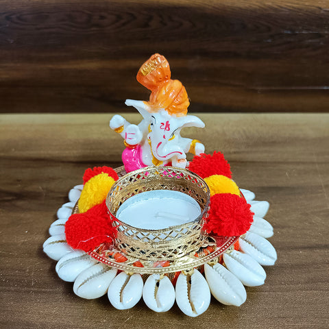 Designer Floral Ganesha Diya/Lamp (D62)