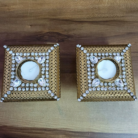 Set Of 2- Designer Candles/Diya (D69)