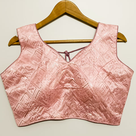 Pink Color Designer Sequins & Embroidered Blouse For Wedding & Party Wear (Design 1036)