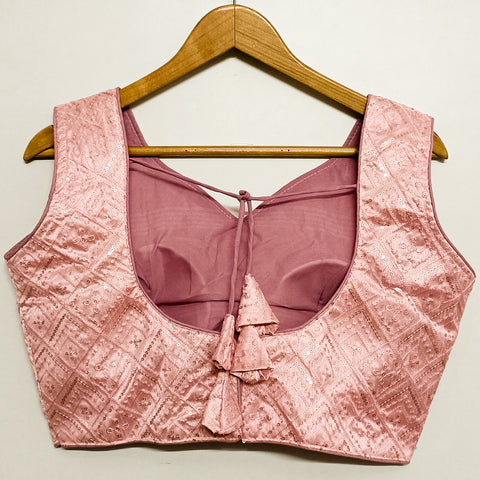 Pink Color Designer Sequins & Embroidered Blouse For Wedding & Party Wear (Design 1036)