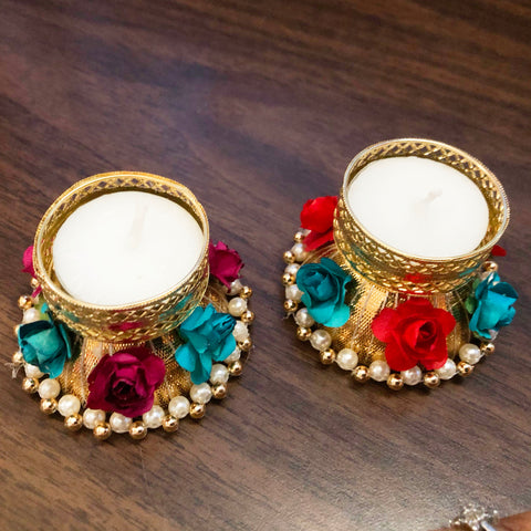 Set of 2 - Designer Half Ball Candles (D18) - PAAIE