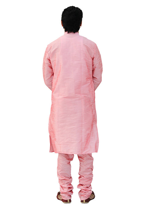 Designer Pink Silk Kurta Pajama (D61)
