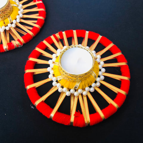 Set of 2 - Designer Big Ring Candles (D 44) - PAAIE