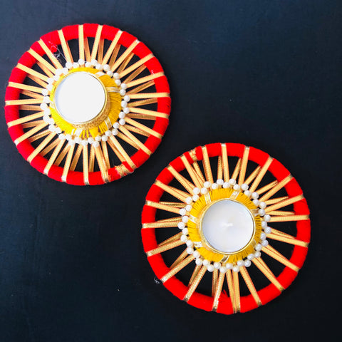 Set of 2 - Designer Big Ring Candles (D 44) - PAAIE