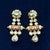 Beaded Gold Plated Brown and Red Kundan Set - PAAIE
