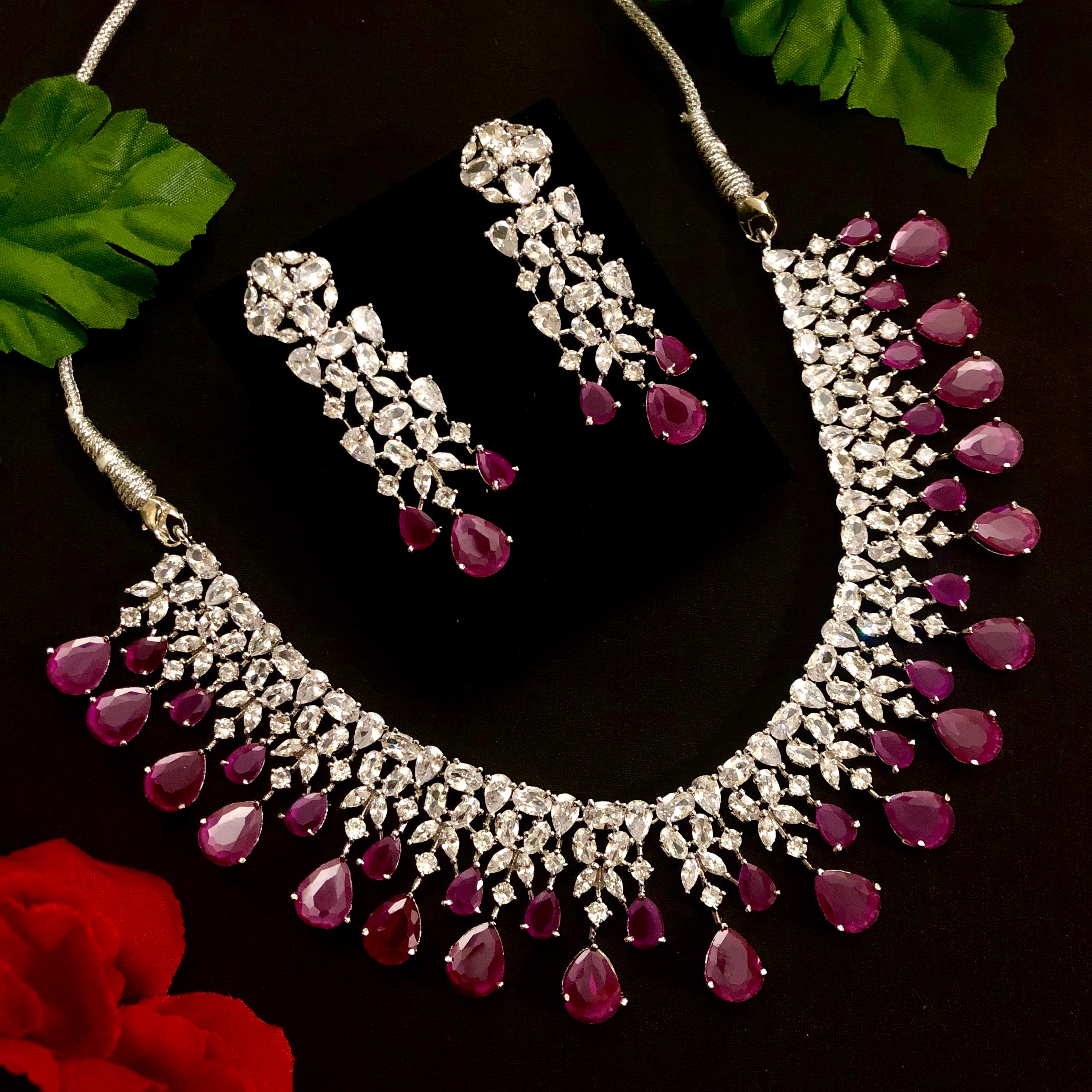 American Diamond Necklace Set (Design 2)– PAAIE