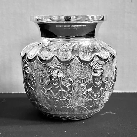 925 Solid Silver Designer Asht Lakshmi Kalash (Design 3)