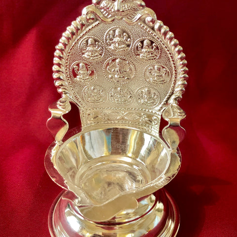 925 Silver Asht Lakshmi Diya (Design 3) - PAAIE