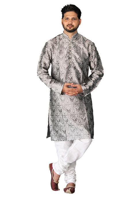 Men's Designer Kela Silk Kurta Pajama (D50) - PAAIE