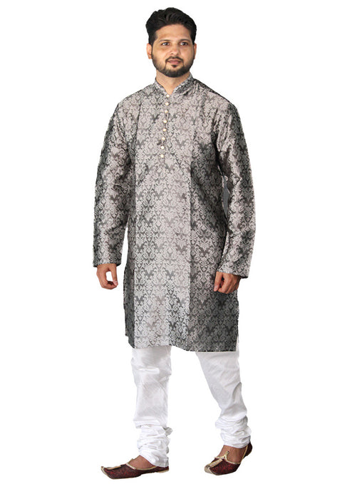 Men's Designer Kela Silk Kurta Pajama (D50) - PAAIE