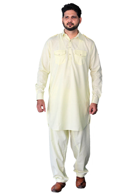 Men's Designer Cotton Pathani Kurta Pajama (D45) - PAAIE