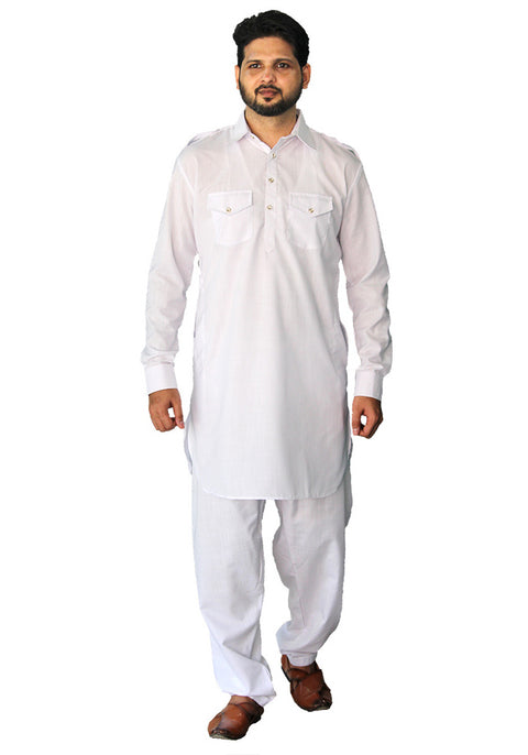 Men's Designer Cotton Pathani Kurta Pajama (D49) - PAAIE