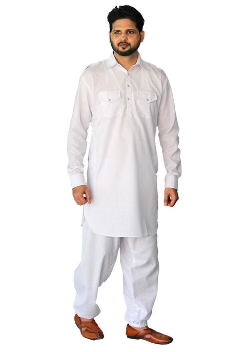 Men's Designer Cotton Pathani Kurta Pajama (D49) - PAAIE