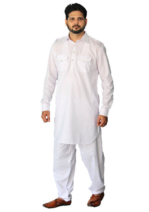 Men's Designer Cotton Pathani Kurta Pajama (D49) - PAAIE