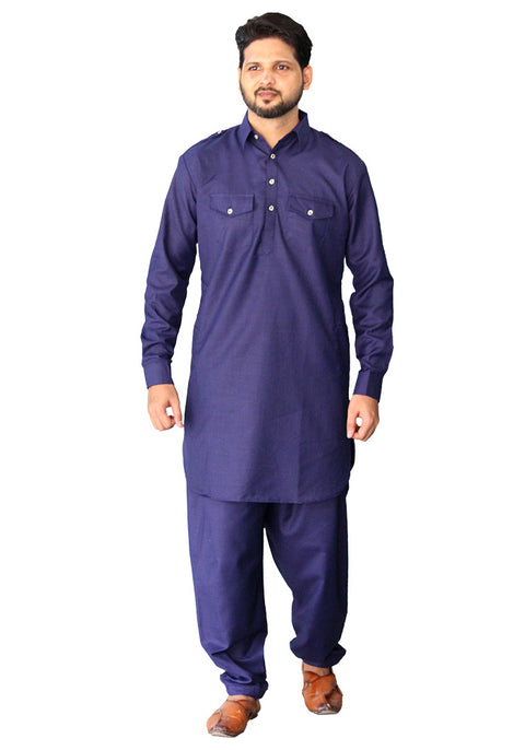 Men's Designer Cotton Pathani Kurta Pajama (D47) - PAAIE