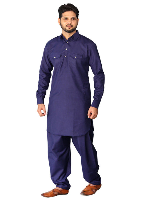 Men's Designer Cotton Pathani Kurta Pajama (D47) - PAAIE