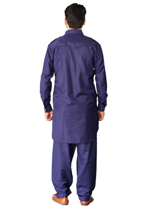 Men's Designer Cotton Pathani Kurta Pajama (D47) - PAAIE
