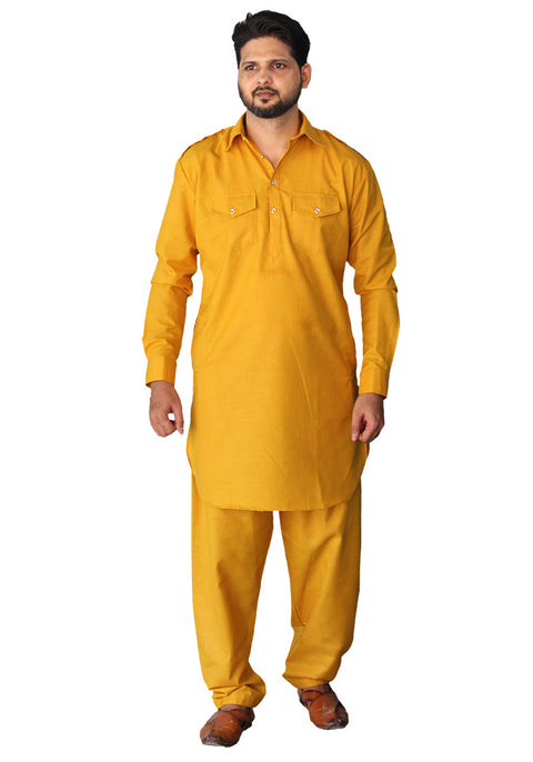 Men's Designer Cotton Pathani Kurta Pajama (D44) - PAAIE