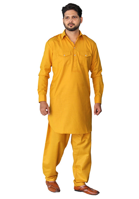 Men's Designer Cotton Pathani Kurta Pajama (D44) - PAAIE