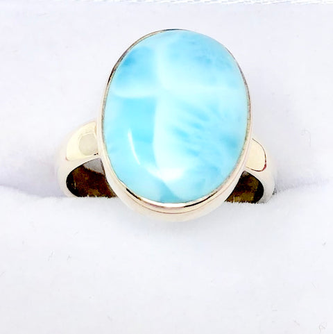 Sterling Silver Larimar Stone Ring - PAAIE