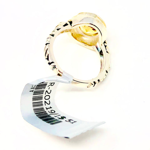 Sterling SIlver Citrine Stone Ring - PAAIE
