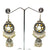White Long Dangle oxidized Earrings with Jhumki - PAAIE