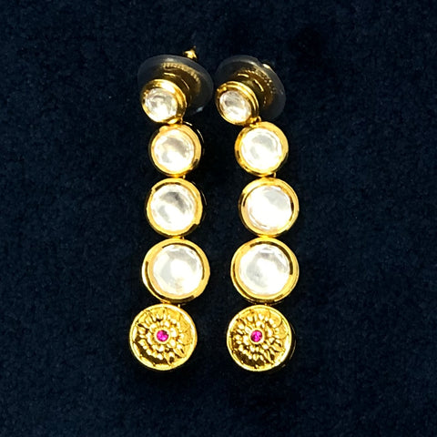 One Line Gold Plated Designer kundan Set - PAAIE