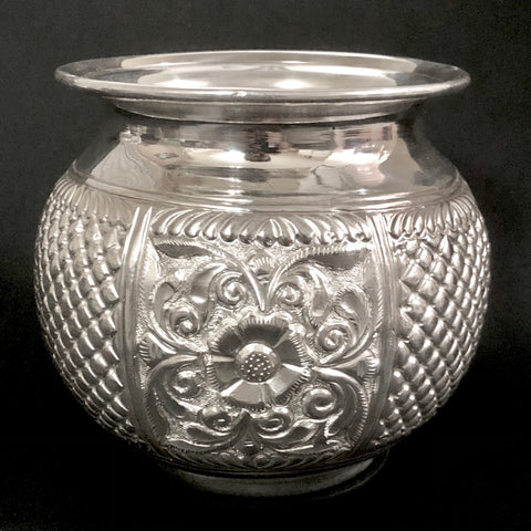 925 Solid Silver Designer Full Size Kalash (Design 9) - PAAIE