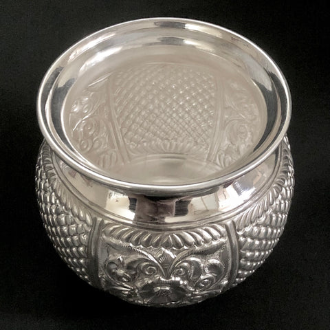 925 Solid Silver Designer Full Size Kalash (Design 9) - PAAIE