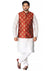 Designer Men's Festive Nehru Jacket/Waistcoat in Maroon/Golden Color (D84)