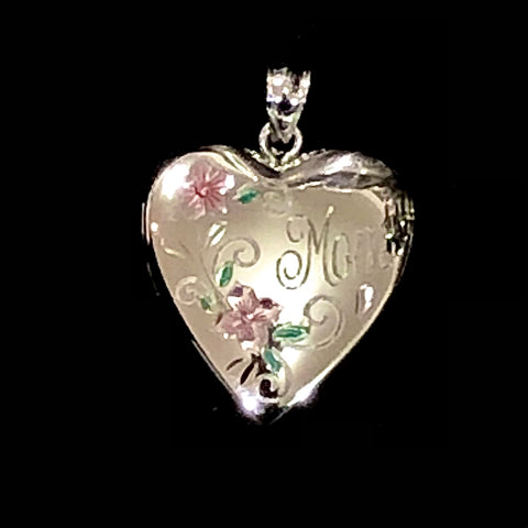 Heart Shape Designer 925 Sterling Silver Openable MOM Locket (Design 57) - PAAIE