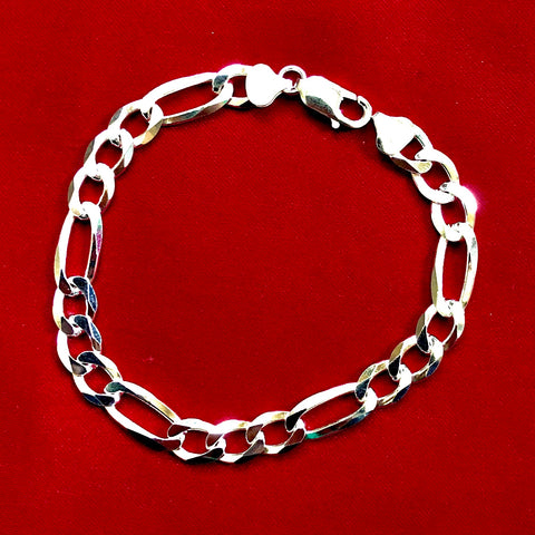 925 Mens Chain Silver Bracelet  - 9 Inches  (Design 9) - PAAIE