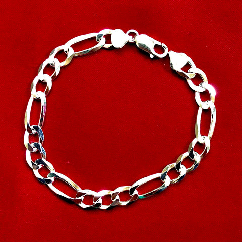 925 Mens Chain Silver Bracelet  - 8 Inches  (Design 10) - PAAIE