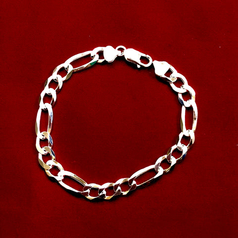 925 Mens Chain Silver Bracelet  - 9 Inches  (Design 9) - PAAIE