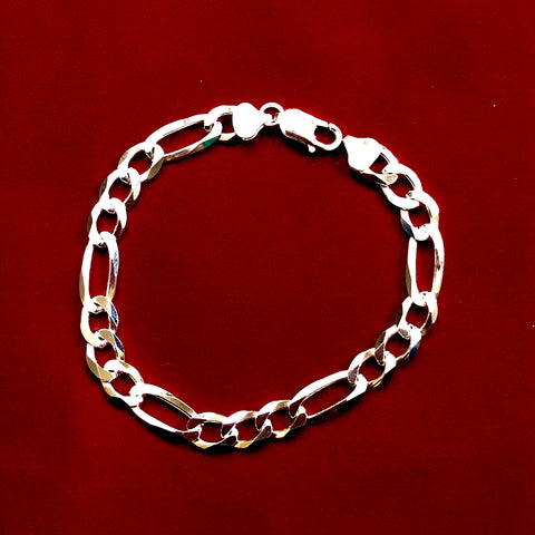 925 Mens Chain Silver Bracelet  - 10 Inches  (Design 11) - PAAIE
