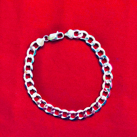 925 Mens Chain Silver Bracelet  - 10 Inches  (Design 14) - PAAIE