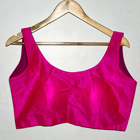 Trendy Magenta Color Designer Silk Blouse For Wedding & Party Wear (Design 1072)