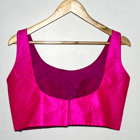 Trendy Magenta Color Designer Silk Blouse For Wedding & Party Wear (Design 1072)