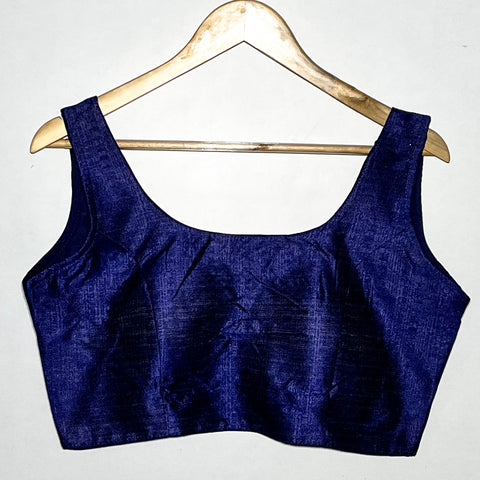 Trendy Navy Blue Color Designer Silk Blouse For Wedding & Party Wear (Design 1073)