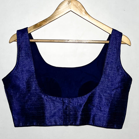 Trendy Navy Blue Color Designer Silk Blouse For Wedding & Party Wear (Design 1073)