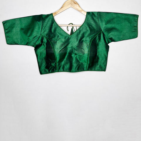 Green Color Designer Plain Blouse For Wedding & Party Wear (Design 1048)