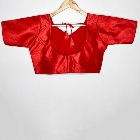 Red Color Designer Plain Blouse For Wedding & Party Wear (Design 1050)