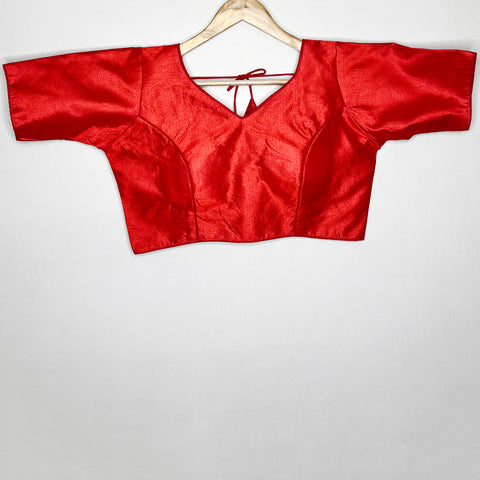 Red Color Designer Plain Blouse For Wedding & Party Wear (Design 1050)