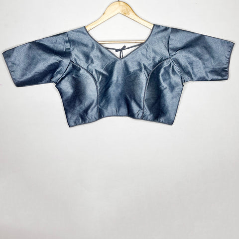 Gray Color Designer Plain Blouse For Wedding & Party Wear (Design 1053)