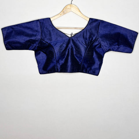 Navy Blue Color Designer Plain Blouse For Wedding & Party Wear (Design 1055)