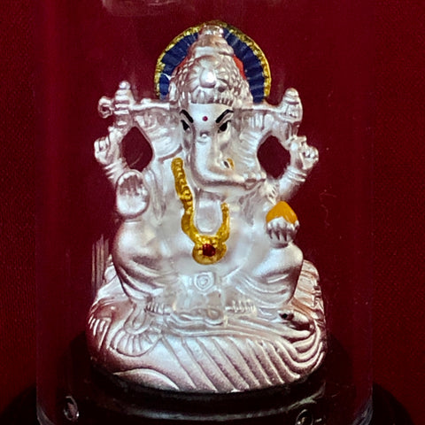 999 Colorful Pure Silver Ganesha Idol - PAAIE