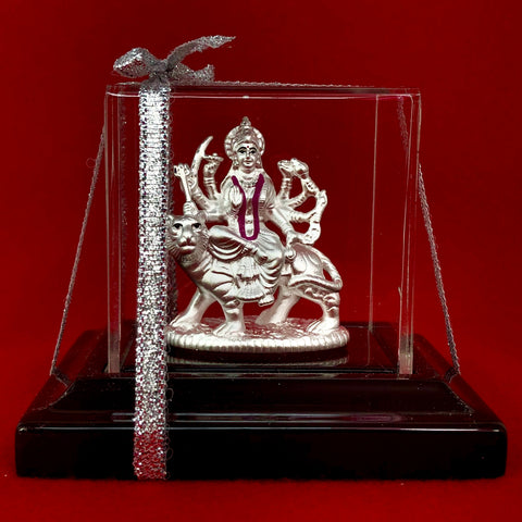 999 Pure Silver Durga Mata with Garland - PAAIE